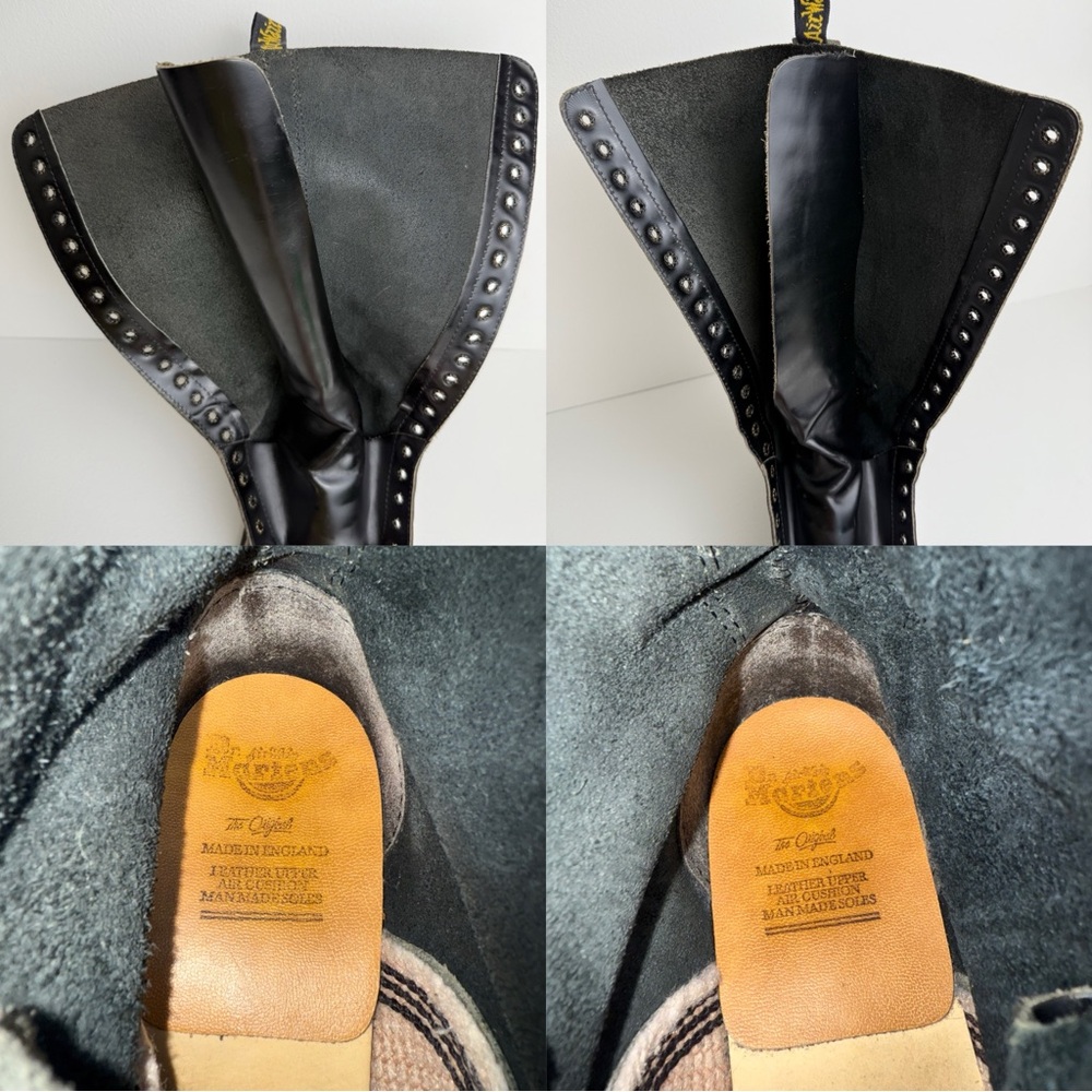 Vintage Dr. Martens MIE Black Smooth Leather Tall 20 Eye Boots UK 5 - Picture 14 of 16